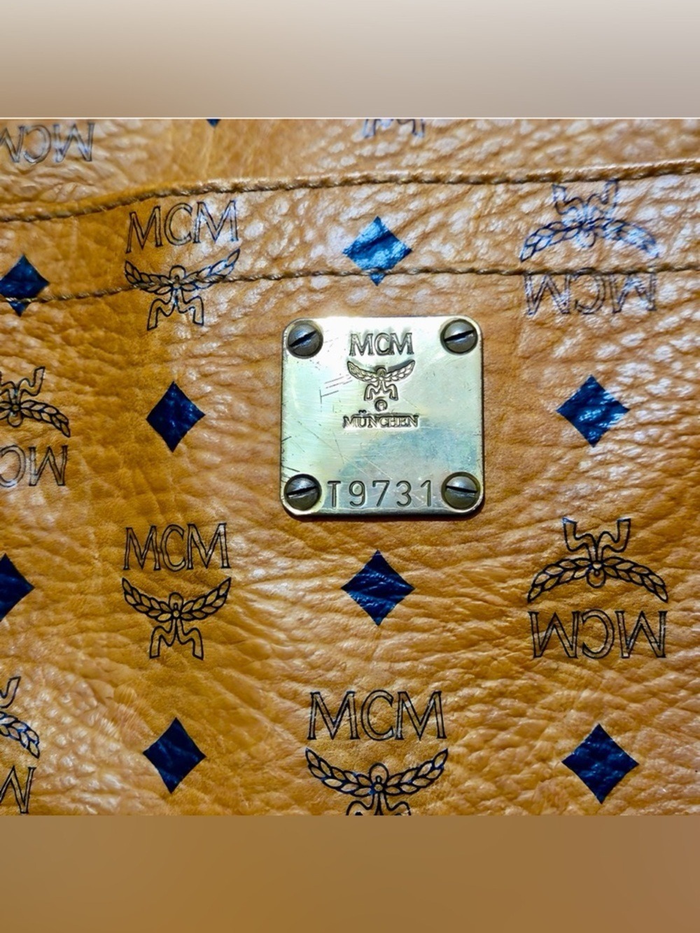 Vintage MCM Visetos Cognac Tote Shopper Bag Monogram Large - Picture 5 of 16